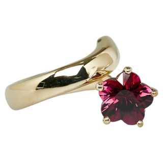 美品 K18YG イエローゴールド リング 指輪 ガーネット 3.97ct 【1-0126086】(リング(指輪))