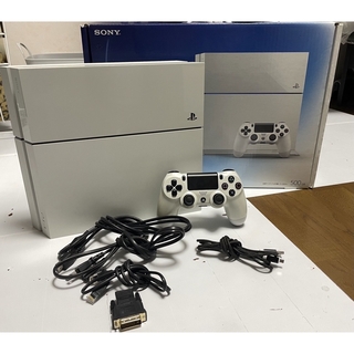 プレイステーション4(PlayStation4)のPS4 CUH-1100A 500GBグレイシャーホワイト 美品(家庭用ゲーム機本体)