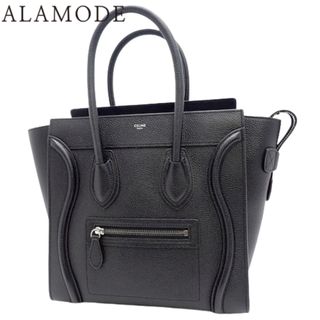 セリーヌ(celine)のCELINE(セリーヌ) ラゲージ マイクロショッパー ハンドバッグ トートバッグ カーフ ブラック黒 シルバー金具 189793DRU.38NO(2023年11月現在現行品) レディース 40802074550【中古】【アラモード】(ハンドバッグ)