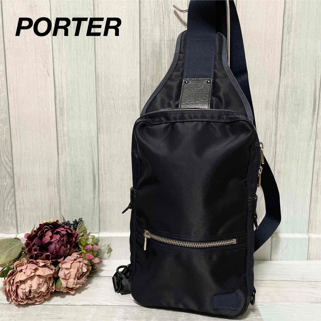 PORTER LIFT ポーター リフト スリングショルダーバッグ ネイビー - バッグ