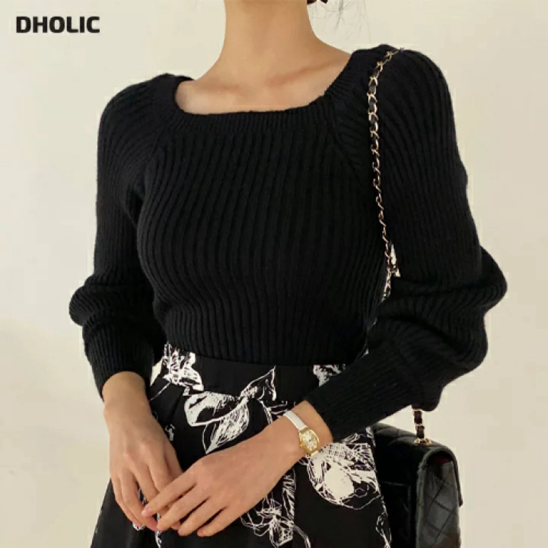 dholic(ディーホリック)のスクエアバルーンリブニット　dholic レディースのトップス(ニット/セーター)の商品写真