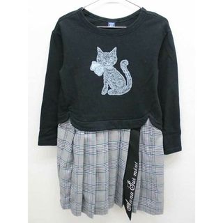 アナスイ(ANNA SUI)の♪アナスイミニ/ANNA SUI mini♪140cm 長袖ワンピース 黒×グレー系【中古】子供服 キッズ kids ジュニア 女の子 秋冬 409032(ワンピース)