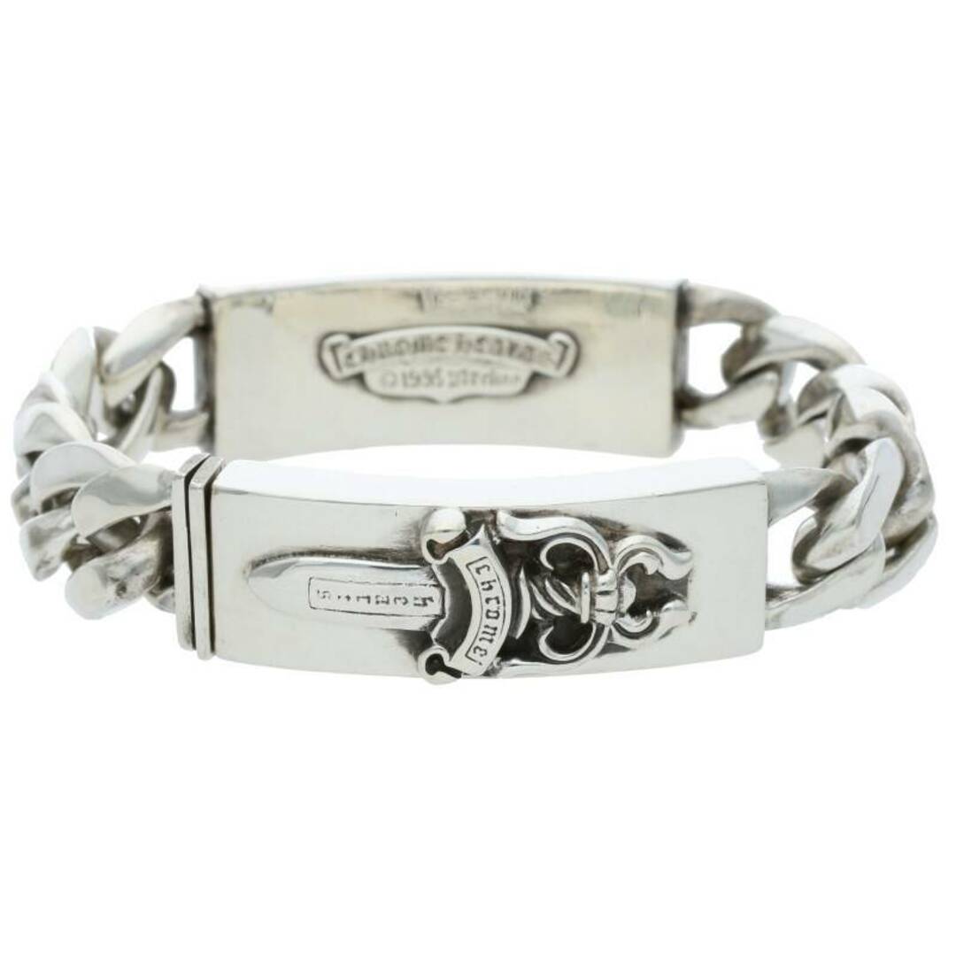 Chrome Hearts(クロムハーツ)のクロムハーツ  ID DBL FLRL DGGR/ダブルIDフローラルハートダガー シルバーブレスレット メンズ メンズのアクセサリー(ブレスレット)の商品写真