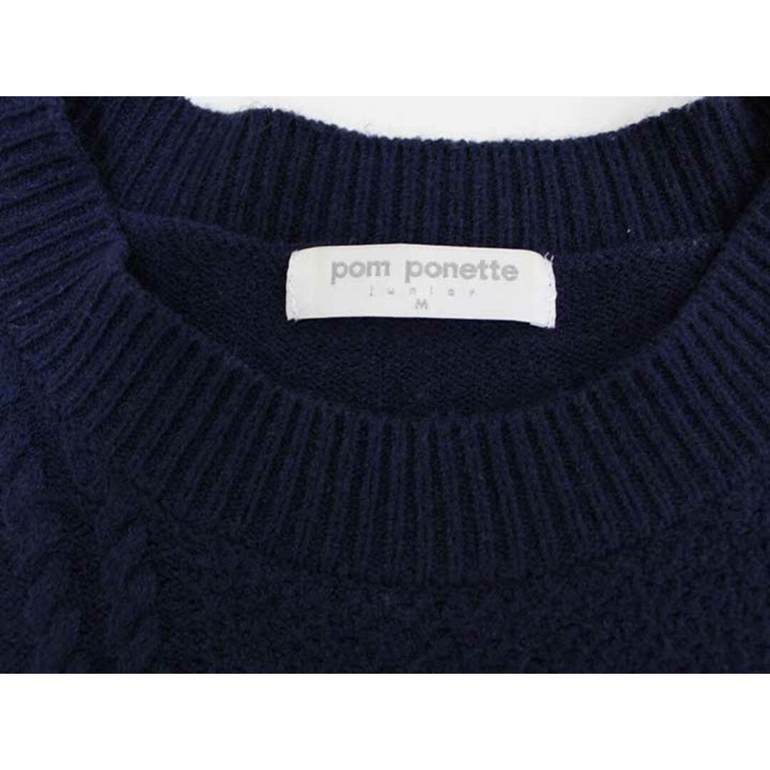 pom ponette(ポンポネット)の▽ポンポネット/pom ponette▽150cm 長袖ニットワンピース 紺×グレー系【中古】子供服 キッズ kids ジュニア 女の子 秋冬 419022 キッズ/ベビー/マタニティのキッズ服女の子用(90cm~)(ワンピース)の商品写真