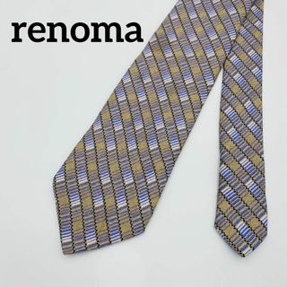 レノマ(RENOMA)の★renoma★ ネクタイ ストライプ シルク ベージュ パープル(ネクタイ)