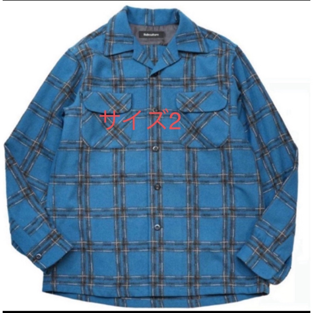 1LDK SELECT(ワンエルディーケーセレクト)のWOOL CHECK SHIRT / BLUE ボンバー51様専用 メンズのトップス(Tシャツ/カットソー(七分/長袖))の商品写真