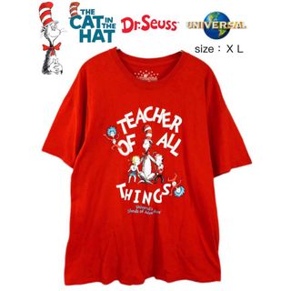 ユニバーサルエンターテインメント(UNIVERSAL ENTERTAINMENT)のThe Cat in the Hat　Tシャツ　XL　赤　US古着(Tシャツ/カットソー(半袖/袖なし))