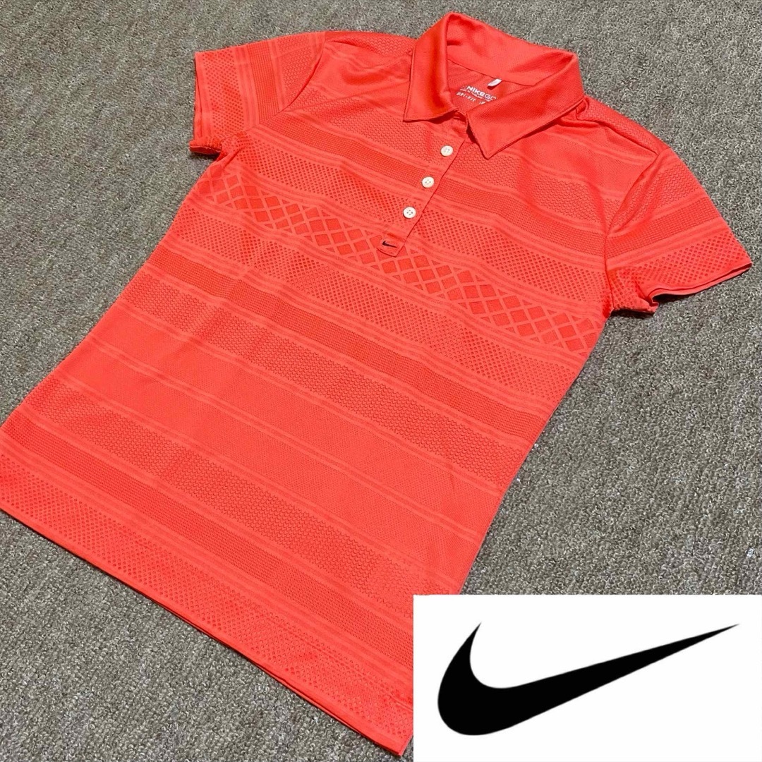 NIKE(ナイキ)の未使用　ナイキゴルフ　レディース　ジャガード半袖ポロシャツ　L スポーツ/アウトドアのゴルフ(ウエア)の商品写真