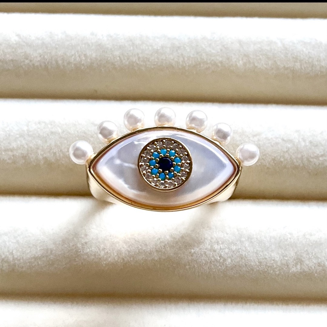 kate spade new york(ケイトスペードニューヨーク)のケイトスペード　Evil eye ステートメントリング　US6    1点のみ レディースのアクセサリー(リング(指輪))の商品写真