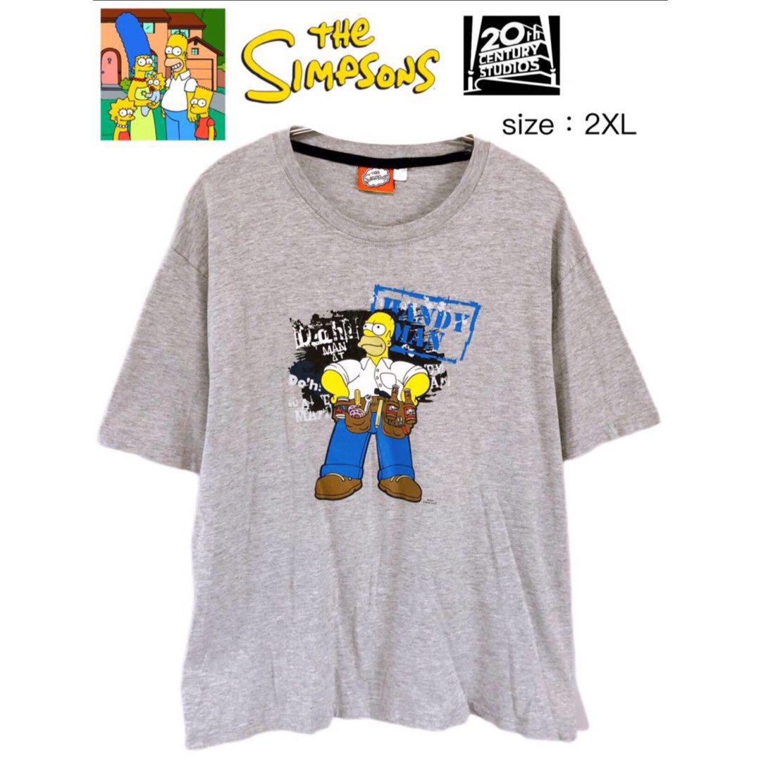 The Simpsons　ザ・シンプソンズ　Tシャツ　2XL　グレー　USA古着 メンズのトップス(Tシャツ/カットソー(半袖/袖なし))の商品写真