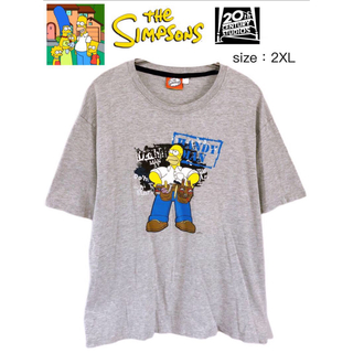 The Simpsons　ザ・シンプソンズ　Tシャツ　2XL　グレー　USA古着(Tシャツ/カットソー(半袖/袖なし))