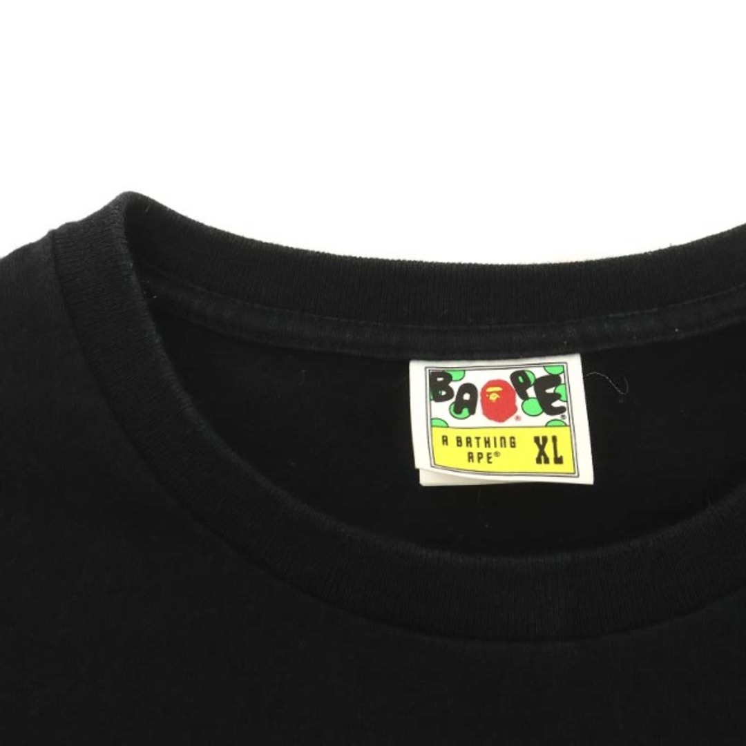 A BATHING APE Tシャツ カットソー 半袖 コットン XL 黒約54cm着丈