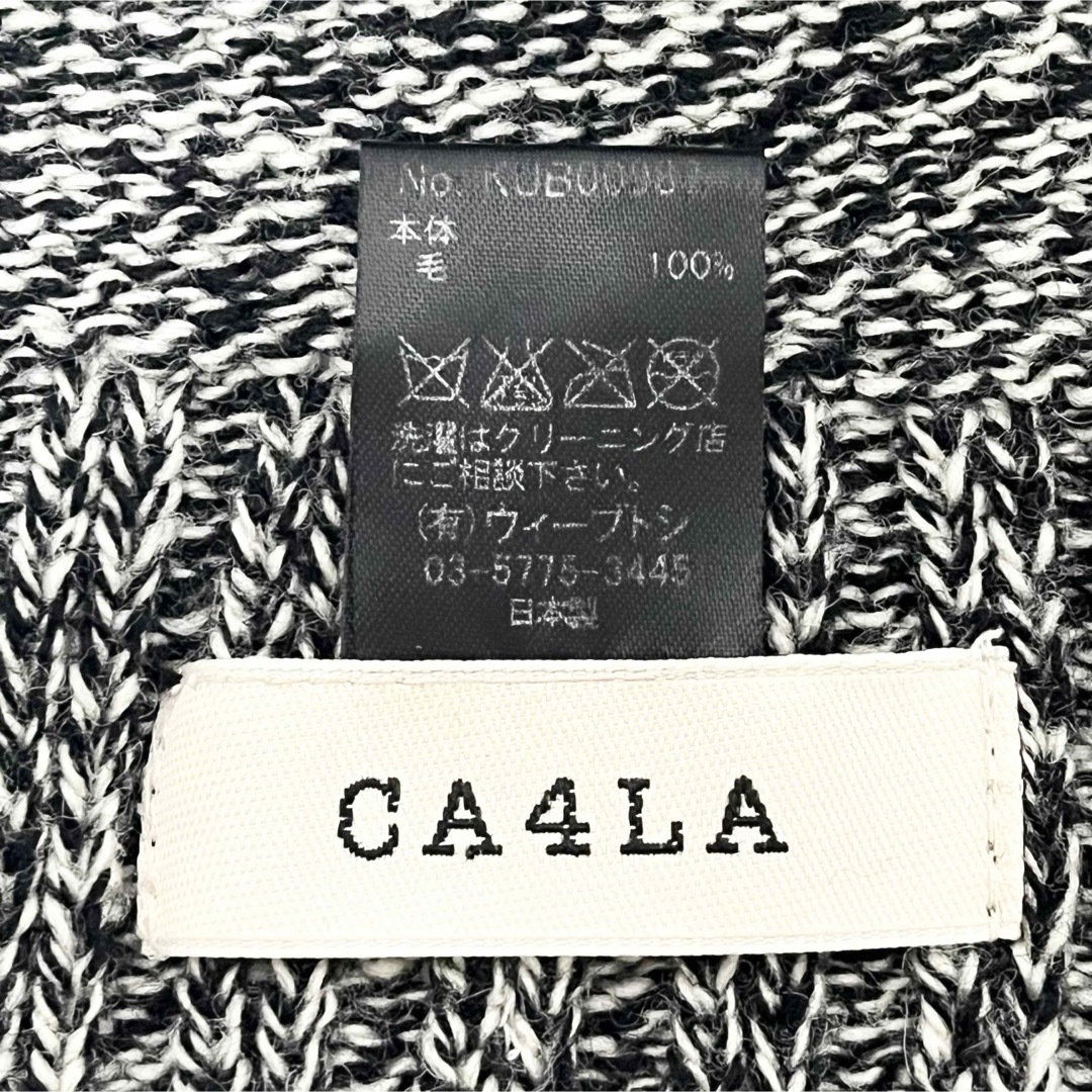 CA4LA(カシラ)の【超美品】CA4LAカシラ日本製 モノクロ星条旗の模様編み&星刺繍ニットキャップ メンズの帽子(ニット帽/ビーニー)の商品写真