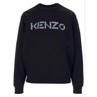 ケンゾー(KENZO)の【新品タグ付き】ケンゾー ロゴパーカー/スウェット/トレーナー レディースL 黒(トレーナー/スウェット)