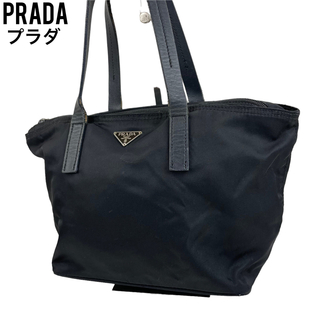 PRADA プラダ トートバッグ ビジネスバッグ バッグ ナイロンバッグ ダブルポケット ブラック ナイロン メンズ レディース ファッション USED