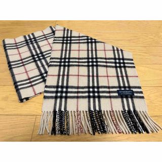 バーバリー(BURBERRY)のBURBERRY　バーバリー　マフラー　カシミア100％　薄いベージュ　美品(マフラー/ショール)