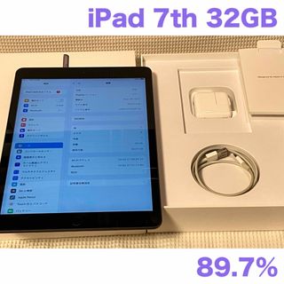 アップル(Apple)のiPad 第7世代 WiFi 32GB スペースグレイ BT89.7%(タブレット)