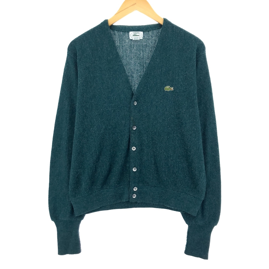 オーロンアクリル100%色80~90年代 ラコステ LACOSTE IZOD アクリルニットカーディガン USA製 メンズM ヴィンテージ /eaa395079