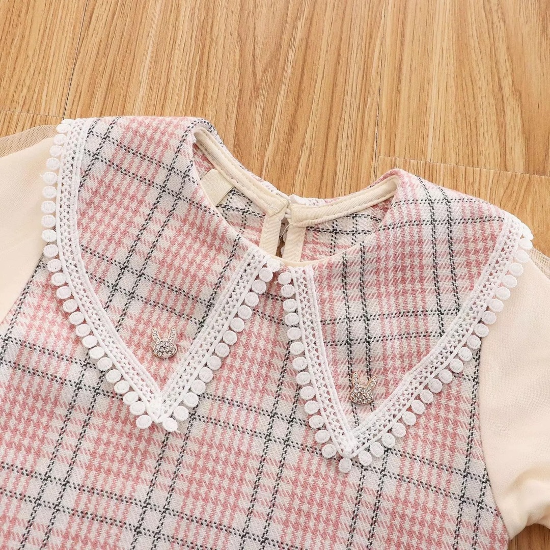 ❤️花柄　ポシェット付き　ワンピース❤️ 100 ピンク　フォーマル　入園式 キッズ/ベビー/マタニティのキッズ服女の子用(90cm~)(ワンピース)の商品写真