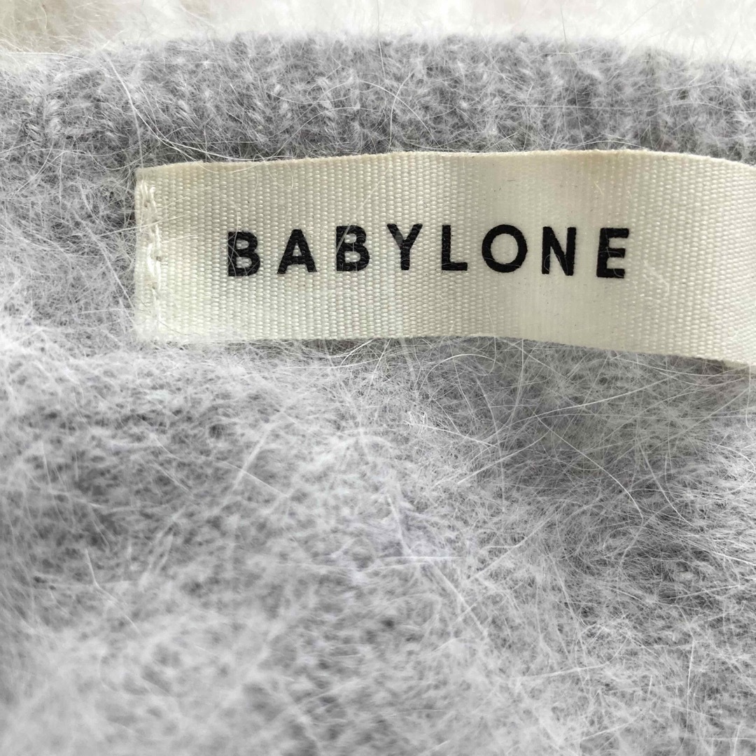 BABYLONE(バビロン)の●バビロン●アンゴラ　クルーネックニット　グレー　秋冬　サイズM レディースのトップス(ニット/セーター)の商品写真