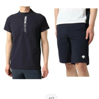 デサント(DESCENTE)のDESCENTE半袖シャツセットアップ Move Sport ネイビーLL(ウェア)