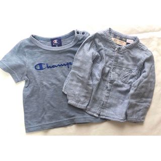 チャンピオン(Champion)のChampion Tシャツ＆ Zara mini チェックシャツ 2枚セット(シャツ/カットソー)