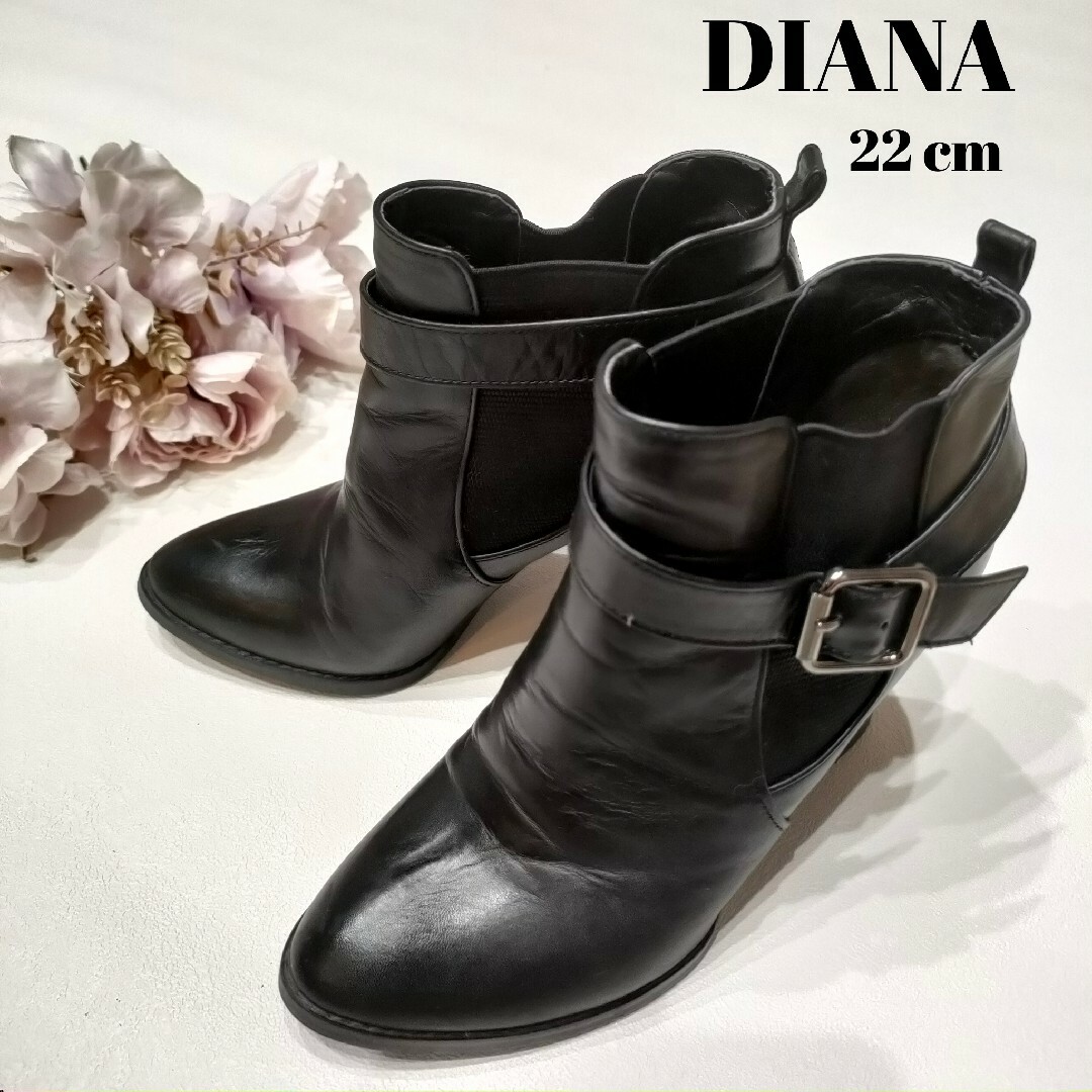 DIANA(ダイアナ)のDIANA　ベルト付き　レザー　ショーブーツ　サイドゴア レディースの靴/シューズ(ブーティ)の商品写真