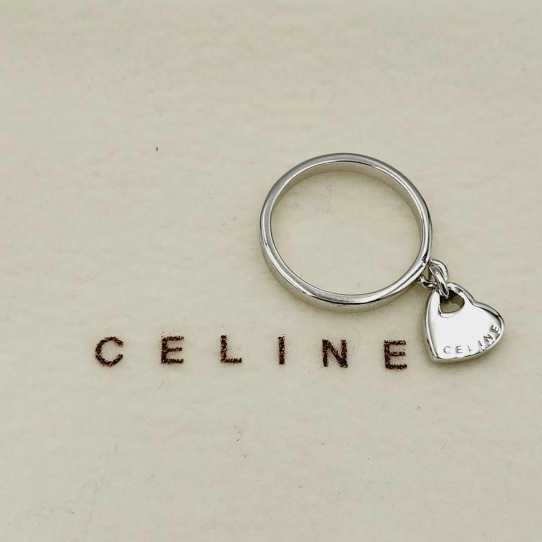 美品 希少 ★CELINE★ リング 指輪 ハート ロゴ SV925 シルバー