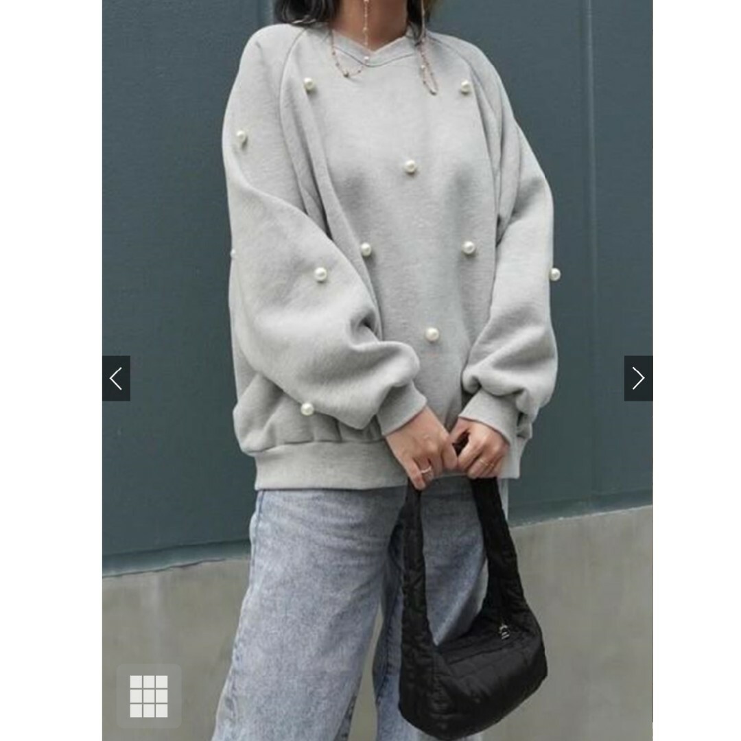 GRL - 新品 新品グレイル パール裏起毛スウェットトップスの通販 GRL - 新品 新品グレイル パール裏起毛スウェットトップスの通販