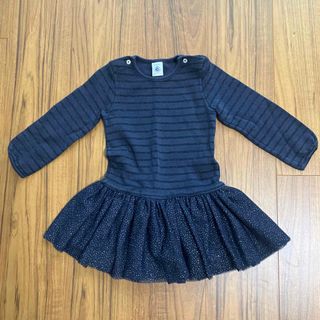 プチバトー(PETIT BATEAU)のプチバトー ワンピース　ボーダー　チュールスカート　24M 86cm(ワンピース)