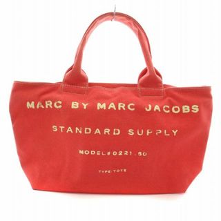 マークバイマークジェイコブス(MARC BY MARC JACOBS)のマークバイマークジェイコブス トートバッグ キャンバス ロゴ赤 レッド(トートバッグ)