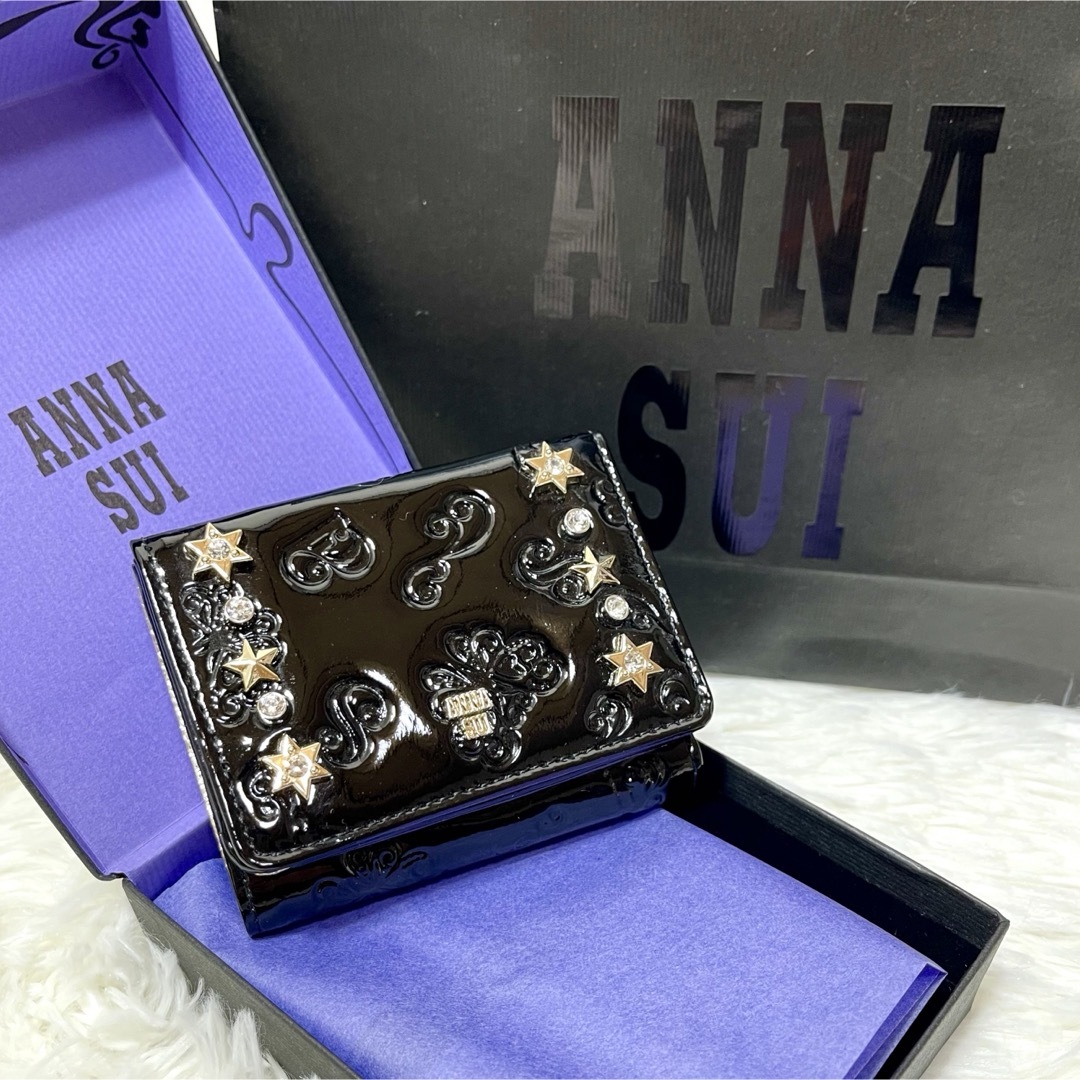 ANNA SUI 三つ折財布 ミニ財布 スタッズ ピンク アナスイ 未使用