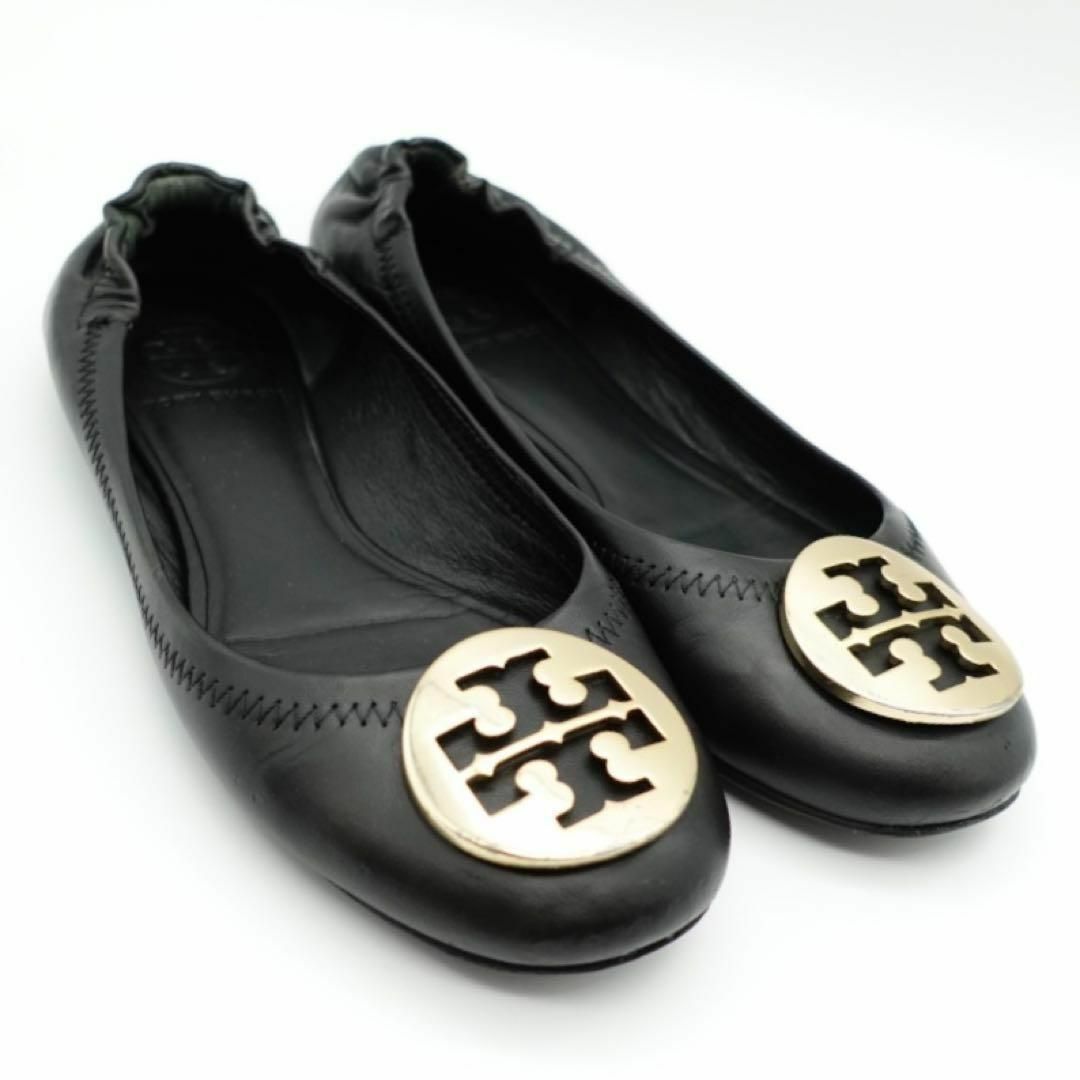 Tory Burch - TORY BURCH バレェシューズ レザー ロゴ金具 ブラック ...