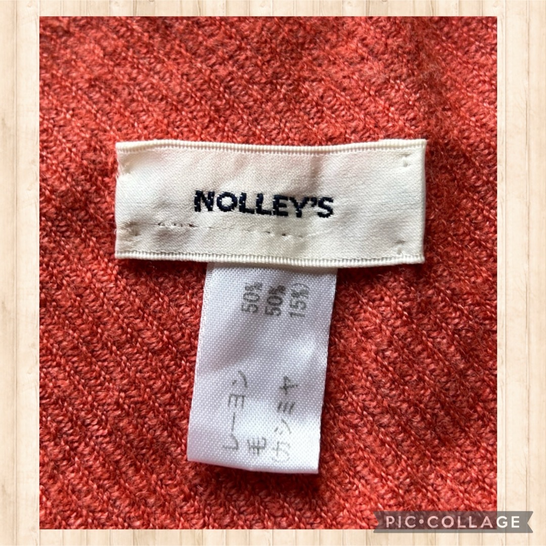 NOLLEY'S(ノーリーズ)のNOLLEY'S ノーリーズ　マフラー　ウール　カシミヤ　サーモンピンク　秋冬 レディースのファッション小物(マフラー/ショール)の商品写真