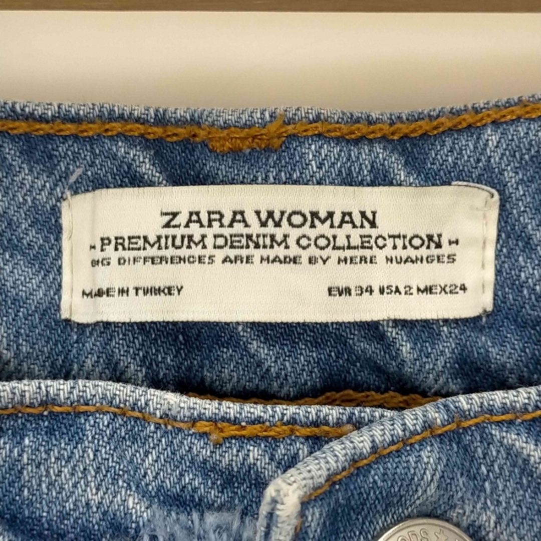 ZARA(ザラ)のZARA(ザラ) パッチワーク ダメージ加工 ストレート デニム パンツ パンツ レディースのパンツ(デニム/ジーンズ)の商品写真