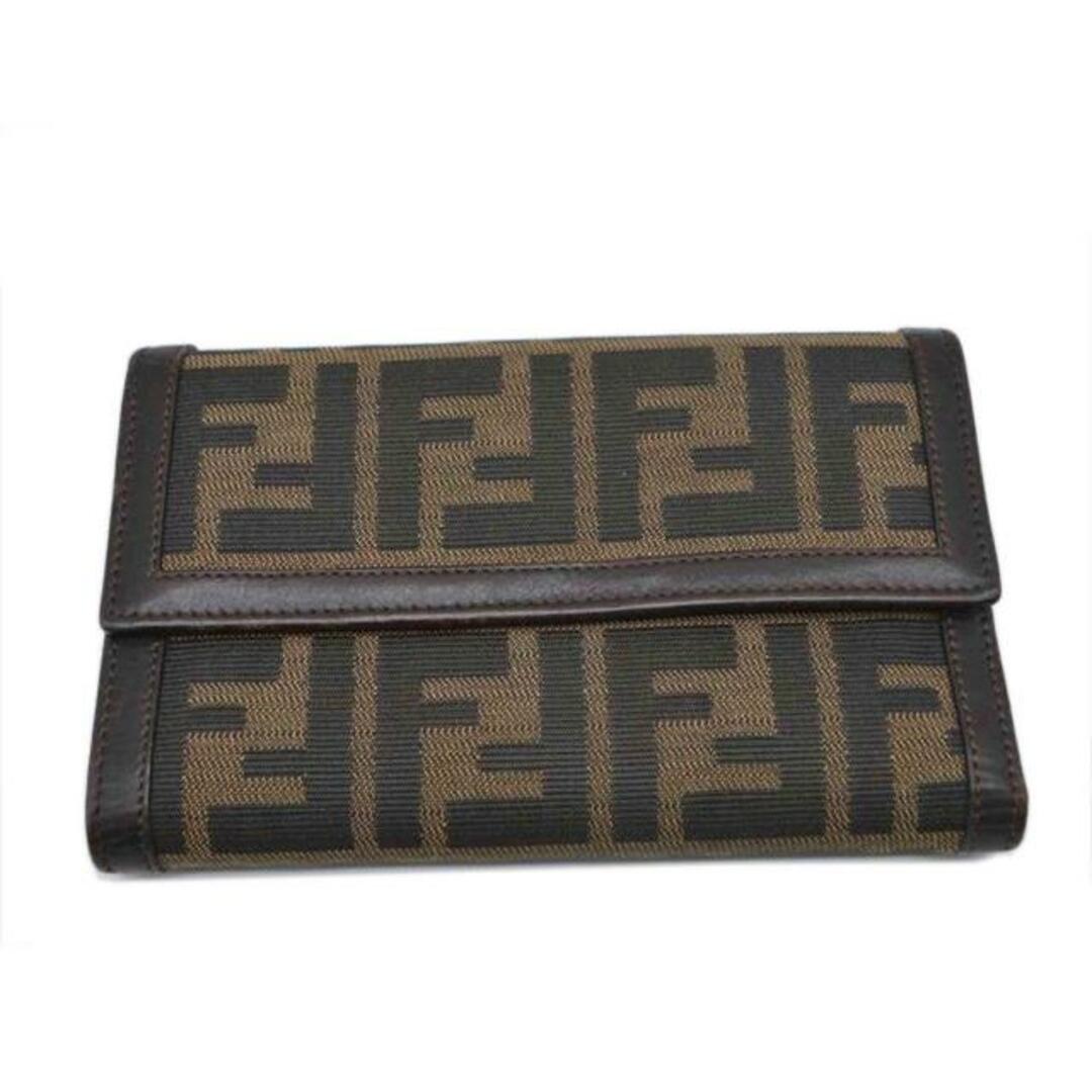 <br>FENDI フェンディ/ズッカラインミディアムコンパクトレザー財布/30858/018/ブランドバック/ABランク/89ファッション小物