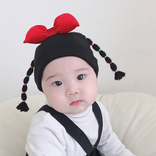 赤ちゃんの帽子 超かわいい赤ちゃんのかつらの帽子 新生児帽子 ベビー帽子 ニット(帽子)