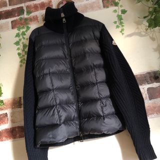 美品 モンクレール 19年 MAGLIONE スパンコールロゴニット セーター レディース ピンク XS カシミヤ混 MONCLER