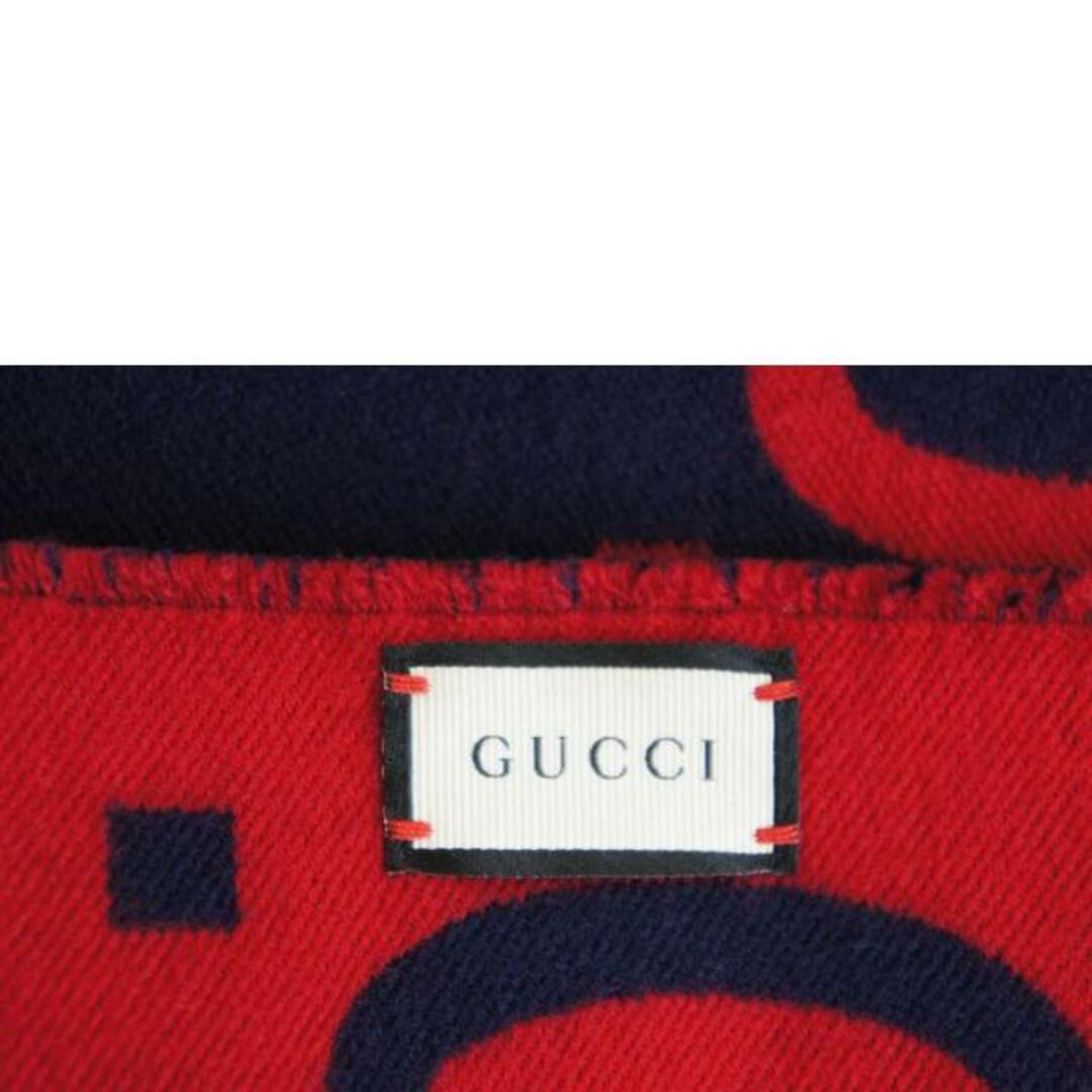 GUCCI グッチ/ウールGGマフラーネイビーレッド/グッチ/Aランク/92