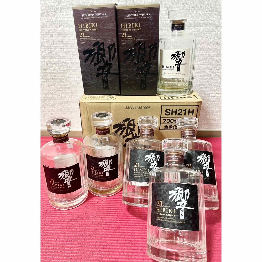 サントリー山崎18年空瓶6本セット カートン＆ダンボールセット商品 - 酒