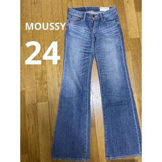マウジー(moussy)のMOUSSY マウジー　デニム　フレアパンツ　脚長　24 ライトブルー　Y2K(デニム/ジーンズ)