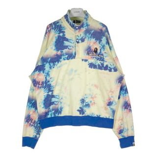 アベイシングエイプ(A BATHING APE)の★A Bathing Ape Tie Dye Stand Collar Loose Fit Crew Sweat Multi アベイシングエイプ タイダイ 001SWI301008M イエロー ブルー sizeM(スウェット)