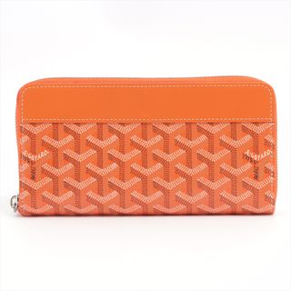 ゴヤール(GOYARD)のゴヤール マティニョンGM PVC×レザー  オレンジ レディース 長財布(財布)