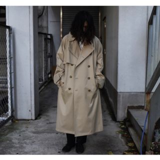 極美品 22AW stein Oversized Trench Coat M羊の古着