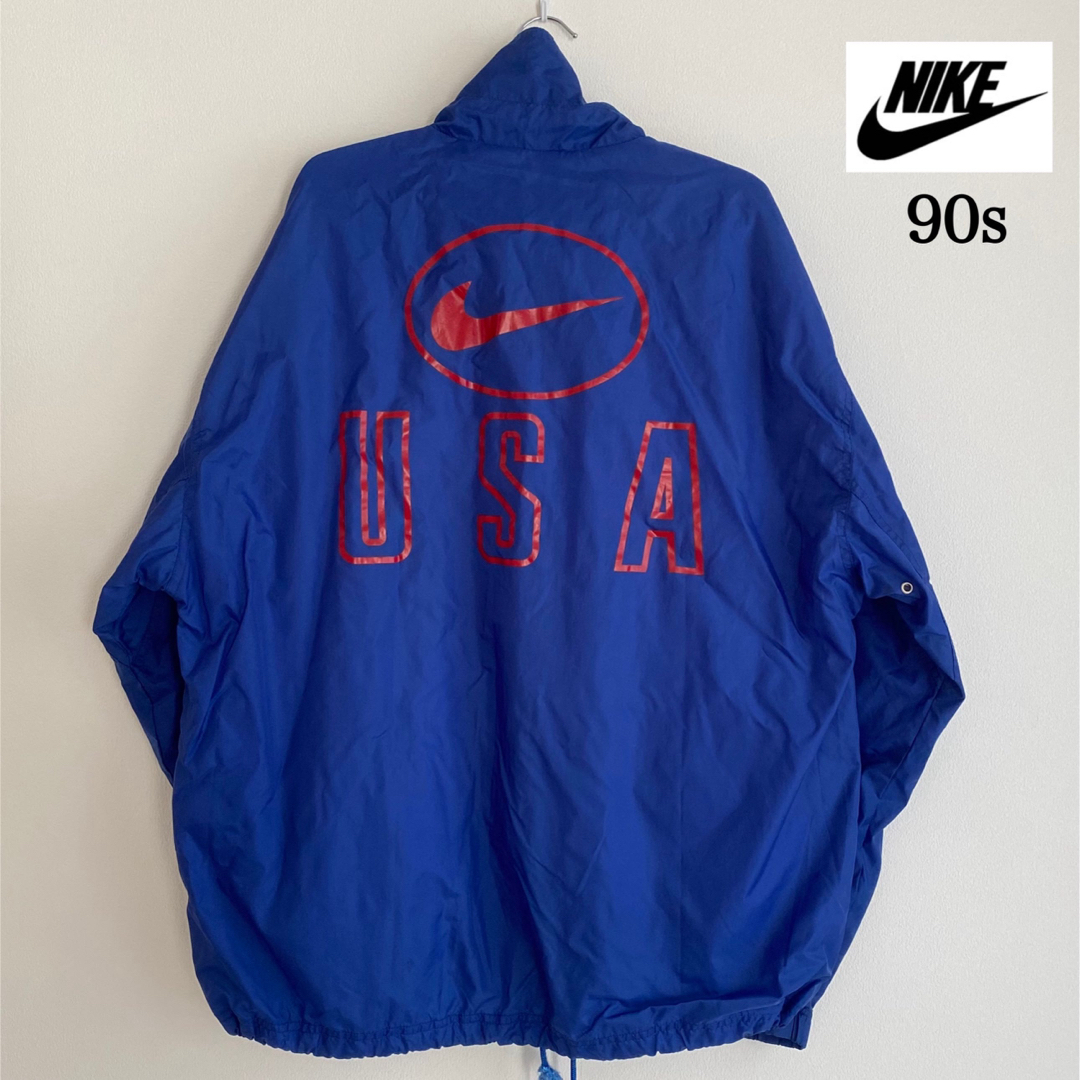 NIKE(ナイキ)のNIKE 90s 銀タグ ナイロンジャケット バックプリント ビッグロゴプリント メンズのジャケット/アウター(ナイロンジャケット)の商品写真