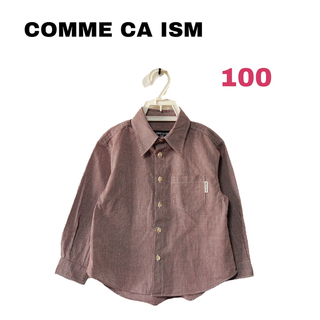 コムサイズム(COMME CA ISM)の♡美品♡コムサイズム　赤チェックシャツ　サイズ:100A(Tシャツ/カットソー)