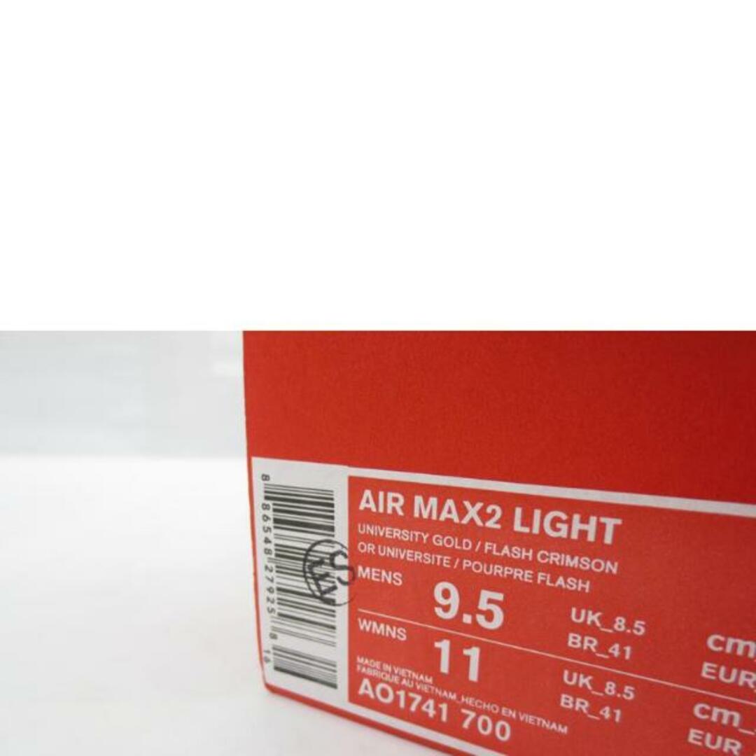 <br>NIKE ナイキ/AIR MAX2 LIGHT/UNIVERSITY GOLD/FLASH CRIMSON/AO1741-700/27.5cm/メンズスニーカー/SAランク/06【中古】 メンズの靴/シューズ(スニーカー)の商品写真
