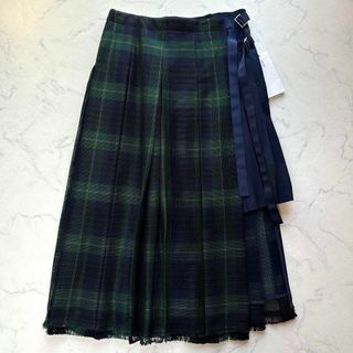 美品✨　sacai ウール　プリーツ　ロング　スカート　異素材ミックス　サイズ0