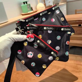 LeSportsac レスポートサックポケモン　3連ポーチ　コインケース ポーチ(ショルダーバッグ)