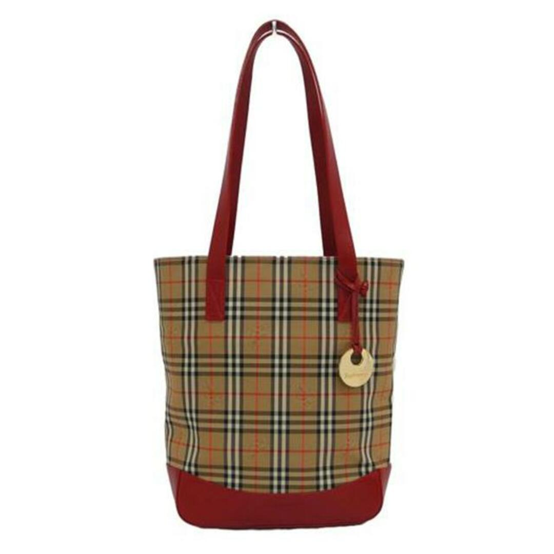 Burberry's バーバリーズ ヴィンテージ/ノバチェック柄トートバッグ/ベージュ×レッド/バーバリー/ABランク/04【中古】